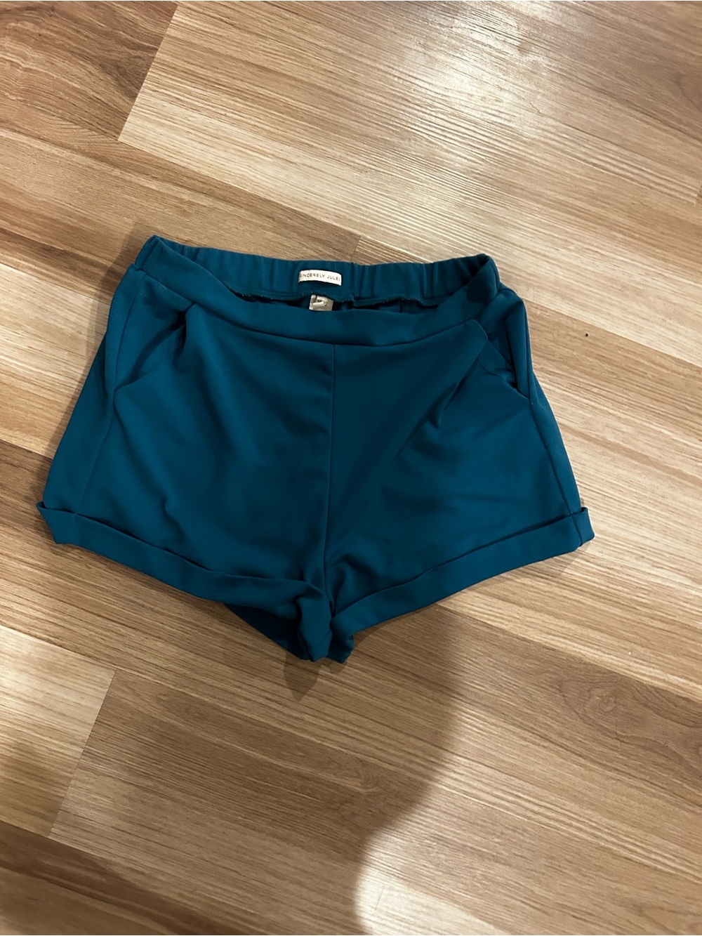 Sincerely Jules Teal High-Waist Casual Shorts